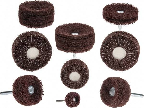 Superior Abrasives - 4 Piece Stem Mounted Wheel Kit - 120, 180 & 320 Grit, Fine, Very Fine & Extra Fine Grade, Mounted on 1/4" Shank - Eagle Tool & Supply