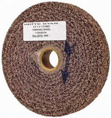 Made in USA - 6" Diam, 1" Face Width, 1" Center Hole, Medium Grade, Aluminum Oxide Deburring Wheel - Convolute, Medium Density 7 Grade, 4,500 RPM - Eagle Tool & Supply
