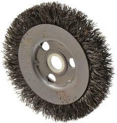 Anderson - 3" OD, 1/2" Arbor Hole, Crimped Steel Wheel Brush - 11/32" Face Width, 13/16" Trim Length, 0.0118" Filament Diam, 6,000 RPM - Eagle Tool & Supply