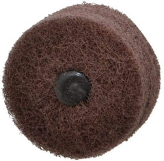 Standard Abrasives - 2" Diam, Medium Mounted Scrubber Buffing Wheel - 3 Ply, Very Fine Grade, 1/4" Shank Diam, 12,000 RPM - Eagle Tool & Supply