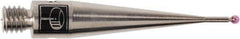 Renishaw - 0.0394 Inch Ball Diameter, Stainless Steel Stem, M3 Thread, Ruby Point Ball Tip CMM Stylus - 0.1575 Inch Working Length, 0.028 Inch Stem Diameter, 0.8268 Inch Overall Length - Eagle Tool & Supply