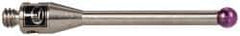 Renishaw - 0.0787 Inch Ball Diameter, Stainless Steel Stem, M2 Thread, Ruby Point Ball Tip CMM Stylus - 0.5512 Inch Working Length, 0.05 Inch Stem Diameter, 0.7874 Inch Overall Length - Eagle Tool & Supply