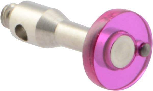 Renishaw - 0.24 Inch Ball Diameter, Stainless Steel Stem, M2 Thread, Ruby Point Disc Tip CMM Stylus - 1.2 mm Working Length, 0.0787 Inch Stem Diameter, 10 mm Overall Length - Eagle Tool & Supply