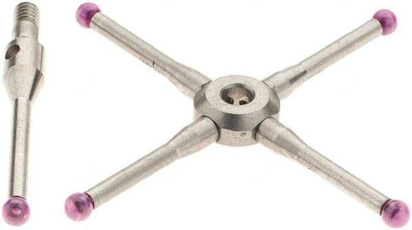 Renishaw - 0.08 Inch Ball Diameter, Stainless Steel Stem, M2 Thread, Ruby Point Ball Tip CMM Stylus - 0.4724 Inch Working Length, 0.05 Inch Stem Diameter, 19.2 mm Overall Length - Eagle Tool & Supply