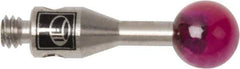 Renishaw - 0.1575 Inch Ball Diameter, Stainless Steel Stem, M2 Thread, Ruby Point Ball Tip CMM Stylus - 0.3937 Inch Working Length, 0.0591 Inch Stem Diameter, 0.3937 Inch Overall Length - Eagle Tool & Supply