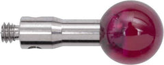 Renishaw - 0.2362 Inch Ball Diameter, Stainless Steel Stem, M2 Thread, Ruby Point Ball Tip CMM Stylus - 0.3937 Inch Working Length, 0.0984 Inch Stem Diameter, 0.3937 Inch Overall Length - Eagle Tool & Supply