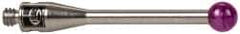 Renishaw - 0.1181 Inch Ball Diameter, Stainless Steel Stem, M2 Thread, Ruby Point Ball Tip CMM Stylus - 0.6693 Inch Working Length, 0.0591 Inch Stem Diameter, 0.7874 Inch Overall Length - Eagle Tool & Supply