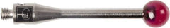 Renishaw - 0.1575 Inch Ball Diameter, Stainless Steel Stem, M2 Thread, Ruby Point Ball Tip CMM Stylus - 0.7874 Inch Working Length, 0.0591 Inch Stem Diameter, 0.7874 Inch Overall Length - Eagle Tool & Supply
