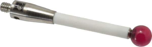 Renishaw - 0.315 Inch Ball Diameter, Ceramic Stem, M4 Thread, Ruby Point Ball Tip CMM Stylus - 1.9685 Inch Working Length, 0.1772 Inch Stem Diameter, 1.9685 Inch Overall Length - Eagle Tool & Supply