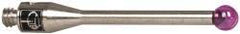 Renishaw - 0.0984 Inch Ball Diameter, Stainless Steel Stem, M2 Thread, Ruby Point Ball Tip CMM Stylus - 0.6457 Inch Working Length, 0.05 Inch Stem Diameter, 0.7874 Inch Overall Length - Eagle Tool & Supply