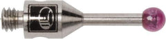 Renishaw - 0.0787 Inch Ball Diameter, Stainless Steel Stem, M2 Thread, Ruby Point Ball Tip CMM Stylus - 0.2362 Inch Working Length, 0.0394 Inch Stem Diameter, 0.3937 Inch Overall Length - Eagle Tool & Supply