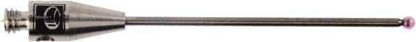 Renishaw - 0.0394 Inch Ball Diameter, Carbide Stem, M2 Thread, Ruby Point Ball Tip CMM Stylus - 0.8071 Inch Working Length, 0.028 Inch Stem Diameter, 1.0827 Inch Overall Length - Eagle Tool & Supply
