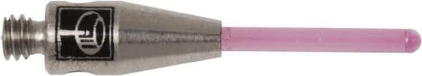 Renishaw - 0.0394 Inch Ball Diameter, Stainless Steel Stem, M2 Thread, Ruby Point Ball Tip CMM Stylus - 0.315 Inch Working Length, 0.5906 Inch Overall Length - Eagle Tool & Supply