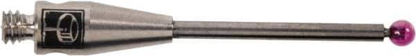 Renishaw - 0.0591 Inch Ball Diameter, Carbide Stem, M2 Thread, Ruby Point Ball Tip CMM Stylus - 1/2 Inch Working Length, 0.0394 Inch Stem Diameter, 0.7874 Inch Overall Length - Eagle Tool & Supply