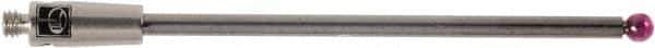 Renishaw - 0.0787 Inch Ball Diameter, Carbide Stem, M2 Thread, Ruby Point Ball Tip CMM Stylus - 1.2795 Inch Working Length, 0.0591 Inch Stem Diameter, 1.5748 Inch Overall Length - Eagle Tool & Supply