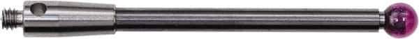 Renishaw - 0.1181 Inch Ball Diameter, Carbide Stem, M2 Thread, Ruby Point Ball Tip CMM Stylus - 1-1/16 Inch Working Length, 0.0787 Inch Stem Diameter, 1.1811 Inch Overall Length - Eagle Tool & Supply