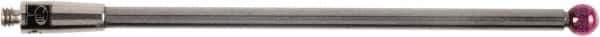 Renishaw - 0.1181 Inch Ball Diameter, Carbide Stem, M2 Thread, Ruby Point Ball Tip CMM Stylus - 1.8504 Inch Working Length, 0.0787 Inch Stem Diameter, 1.9685 Inch Overall Length - Eagle Tool & Supply