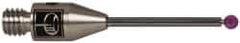 Renishaw - 0.0591 Inch Ball Diameter, Carbide Stem, M3 Thread, Ruby Point Ball Tip CMM Stylus - 1/2 Inch Working Length, 0.0394 Inch Stem Diameter, 0.7874 Inch Overall Length - Eagle Tool & Supply