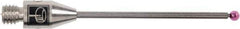 Renishaw - 0.0591 Inch Ball Diameter, Carbide Stem, M3 Thread, Ruby Point Ball Tip CMM Stylus - 0.8858 Inch Working Length, 0.0394 Inch Stem Diameter, 0.7874 Inch Overall Length - Eagle Tool & Supply