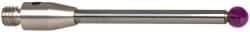 Renishaw - 3 mm Ball Diameter, Carbide Stem, M5 Thread, Ruby Point Ball Tip CMM Stylus - 15.89 mm Working Length, 2 mm Stem Diameter, 25 mm Overall Length - Eagle Tool & Supply