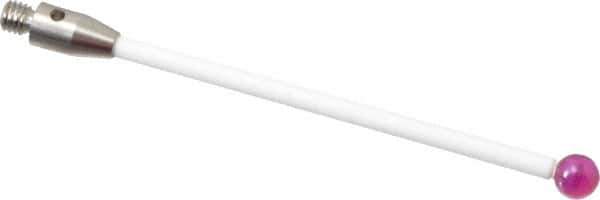 Renishaw - 0.1575 Inch Ball Diameter, Ceramic Stem, M3 Thread, Ruby Point Ball Tip CMM Stylus - 1.811 Inch Working Length, 0.0787 Inch Stem Diameter, 1.9685 Inch Overall Length - Eagle Tool & Supply