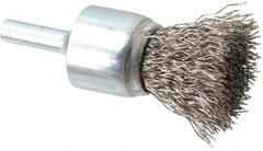 Anderson - 3/4" Brush Diam, Crimped, End Brush - 1/4" Diam Shank, 22,000 Max RPM - Eagle Tool & Supply