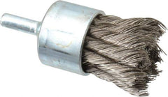 Anderson - 1-1/8" Brush Diam, Knotted, End Brush - 1/4" Diam Shank, 22,000 Max RPM - Eagle Tool & Supply