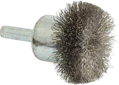 Anderson - 1-1/2" Brush Diam, Crimped, Flared End Brush - 1/4" Diam Shank, 20,000 Max RPM - Eagle Tool & Supply