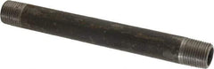 Made in USA - Schedule 80, 1/2" Diam x 7" Long Black Pipe Nipple - Threaded - Eagle Tool & Supply