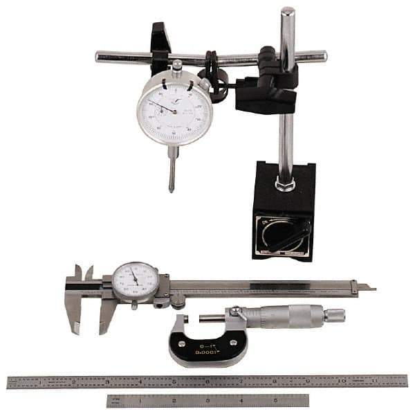 Value Collection - 6 Piece, Machinist Caliper and Micrometer Tool Kit - Eagle Tool & Supply