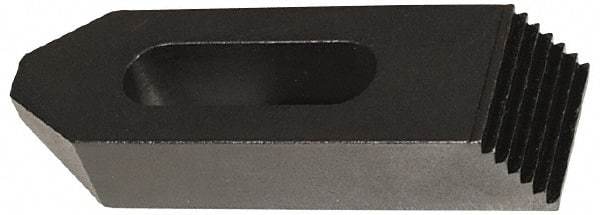 Jergens - 3/4" Stud, Low Carbon Steel, Plain Strap Clamp - 3/4" Travel, 4" OAL x 1-1/2" Wide x 3/4" High, Black Oxide Finish, Tapered Nose - Eagle Tool & Supply