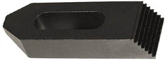 Jergens - 5/8" Stud, Low Carbon Steel, Plain Strap Clamp - 2" Travel, 6" OAL x 1-1/2" Wide x 7/8" High, Black Oxide Finish, Tapered Nose - Eagle Tool & Supply