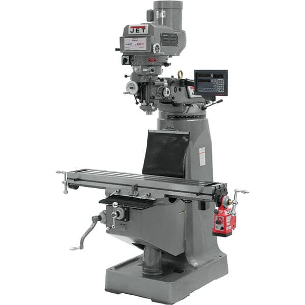 Jet - 9 x 49" 3 hp 230/460V Variable Speed Pulley Control 3 Phase Knee Milling Machine - Eagle Tool & Supply