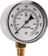 Gast - 1/4" NPT psi Pressure Gauge - 0-60 psi Pressure, 0-400 Millibars - Eagle Tool & Supply