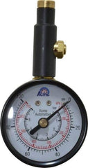 Acme - 0 to 100 psi Dial Straight Tire Pressure Gauge - Closed Check - Eagle Tool & Supply