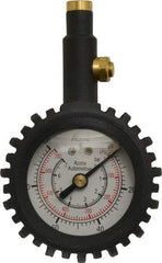 Acme - 0 to 100 psi Dial Straight Tire Pressure Gauge - Closed Check - Eagle Tool & Supply