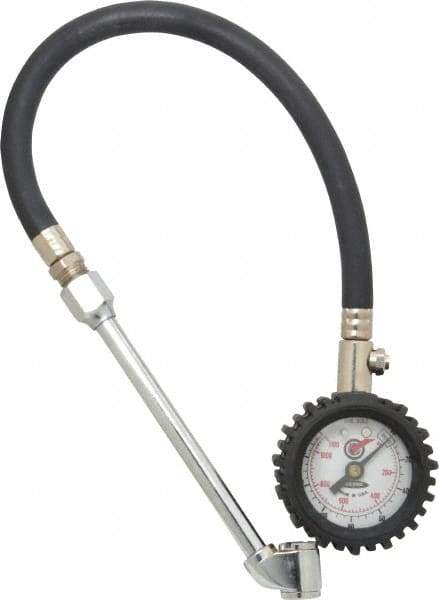 Acme - 0 to 160 psi Dial Dual Tire Pressure Gauge - Closed Check, 12' Hose Length - Eagle Tool & Supply