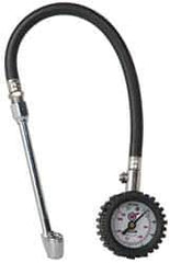 Acme - 0 to 160 psi Dial Straight Dual Tire Pressure Gauge - Closed Check, 12' Hose Length - Eagle Tool & Supply