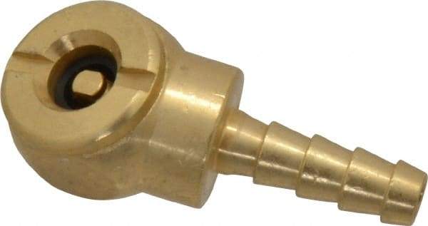 Acme - Closed Check Brass Air Chuck - Ball Foot Chuck, 1/4 Barbed - Eagle Tool & Supply