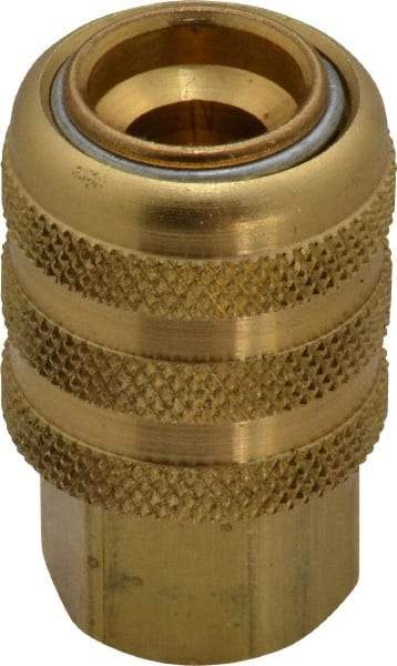 Acme - Open Check Brass Air Chuck - Lock On Chuck, 1/4 FPT - Eagle Tool & Supply