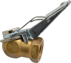 Acme - Closed Check Brass/Steel Air Chuck - Ball Foot with Clip Chuck, 1/4 FPT - Eagle Tool & Supply