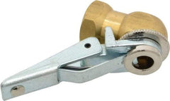 Acme - Open Check Brass/Steel Air Chuck - Ball Foot with Clip Chuck, 1/4 FPT - Eagle Tool & Supply