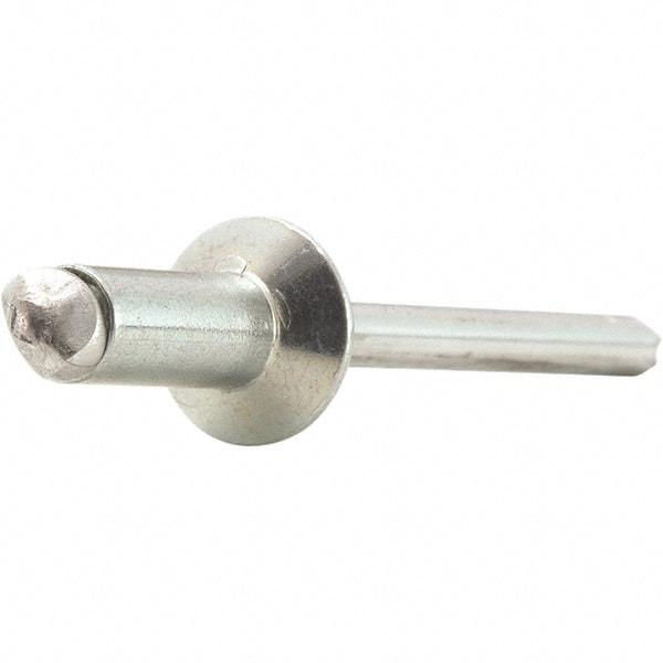 STANLEY Engineered Fastening - Size 6 Countersunk Head Steel Open End Blind Rivet - Steel Mandrel, 0.126" to 1/4" Grip, 3/16" Head Diam, 0.192" to 0.196" Hole Diam, 0.116" Body Diam - Eagle Tool & Supply