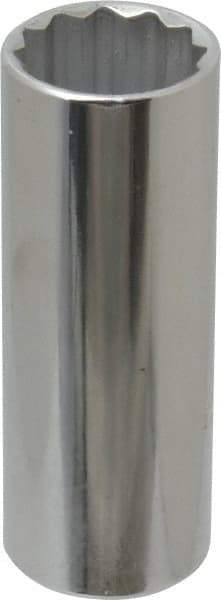 Proto - 1/2" Drive, Deep Hand Socket - 12 Points, 3-1/4" OAL, Chrome Finish - Eagle Tool & Supply