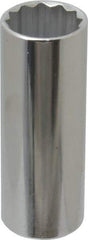 Proto - 1/2" Drive, Deep Hand Socket - 12 Points, 3-1/4" OAL, Chrome Finish - Eagle Tool & Supply