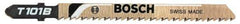 Bosch - 4" Long, 8 Teeth per Inch, High Carbon Steel Jig Saw Blade - Toothed Edge, 1/4" Wide x 0.05" Thick, T-Shank, Ground Side Tooth Set - Eagle Tool & Supply