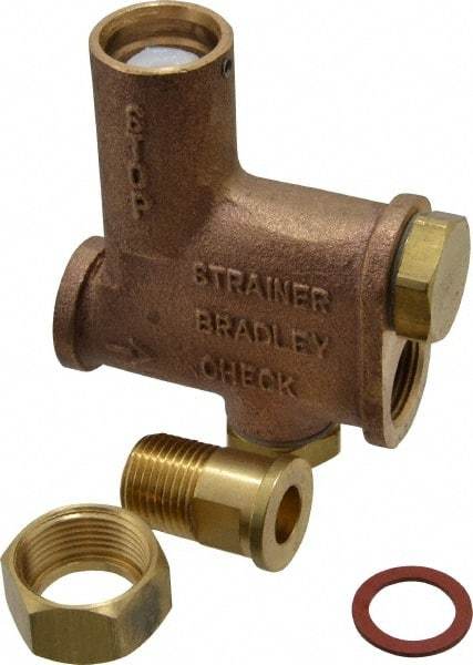 Bradley - Wash Fountain Combination Stop Strainer & Check Valve - For Use with Bradley Foot-Controlled Wash Fountains - Eagle Tool & Supply