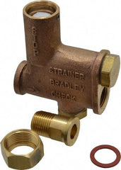 Bradley - Wash Fountain Combination Stop Strainer & Check Valve - For Use with Bradley Foot-Controlled Wash Fountains - Eagle Tool & Supply