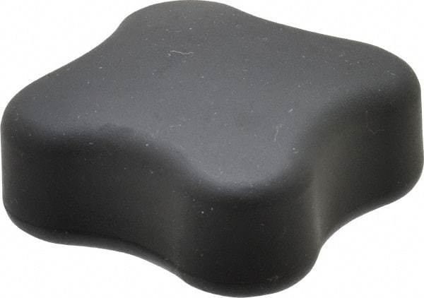 Gibraltar - 1-3/4" Head Diam, 4 Point Lobed Knob - 10-32 Hole, Thermoplastic Elastomer, Black - Eagle Tool & Supply