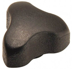 Gibraltar - 2.17" Head Diam, 3 Point Lobed Knob - 1/2-13 Hole, Thermoplastic Elastomer, Black - Eagle Tool & Supply